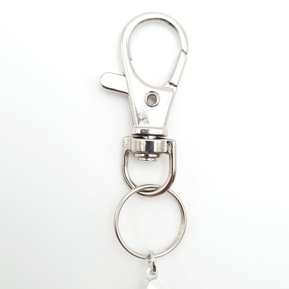 Rose Quartz Heart Chakra Healing Gemstone Beaded Keychain Handmade Accessory - Picture 7 of 9